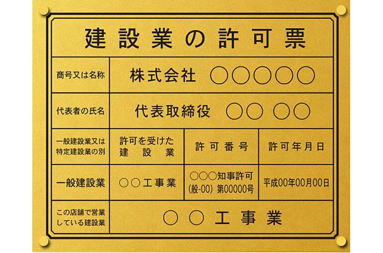 建設業許可看板の大きさや書き方について｜静岡県で建設業許可の取得でお悩みの方へ